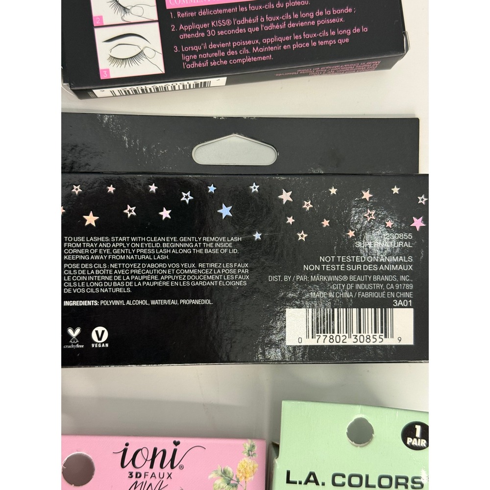 Ardell Kiss WetnWild & LA Colors Assorted False EyeLashes Mink Limited Edition - Picture 10 of 12